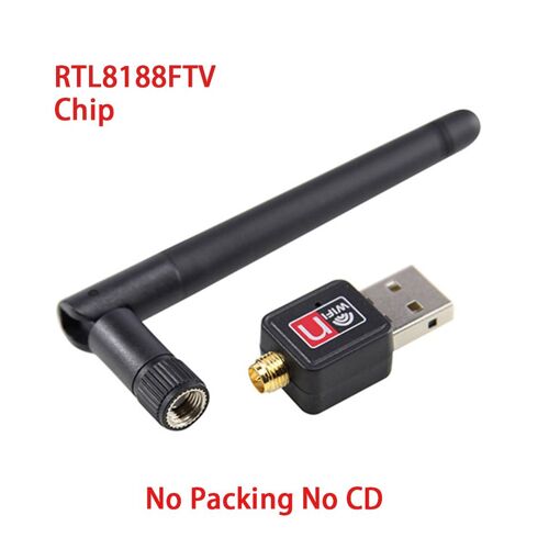 2db pas de CD d'emballage - Adaptateur Wifi Usb 2.4g, 150m, Dongle Récepteur, Carte Réseau Sans Fil, 802.11b/n/g, Ethernet, Pour Pc, Puce Win 10 Rtl8188