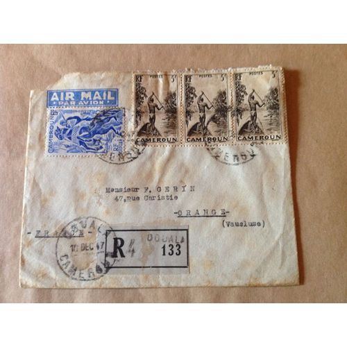 Enveloppe Timbrée Oblitérée.Cameroun