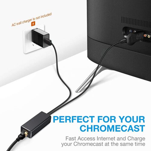 Adaptateur Ethernet Pour Chromecast 2 1 Ultra Audio, Carte Réseau Micro Usb 2.0 À Rj45, Pour Google