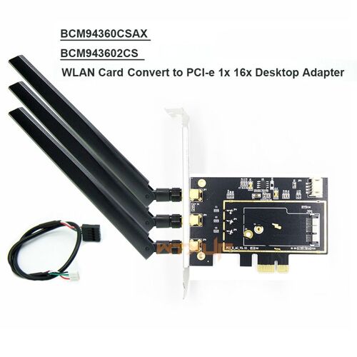 Adaptateur PCIE wi fi + bluetooth pour carte Apple WLAN, 1x 16x PC de bureau