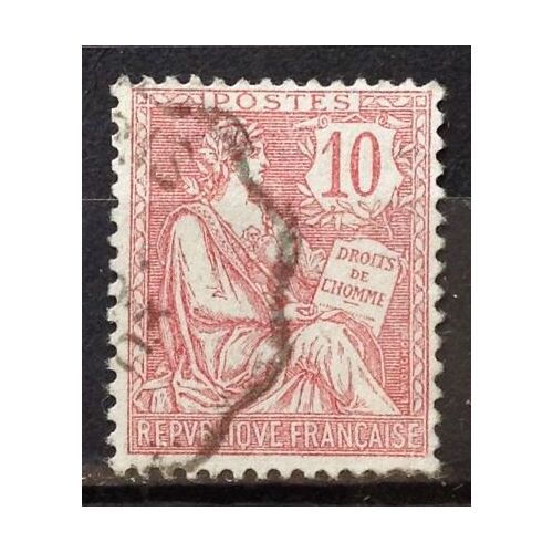 France - Mouchon Retouché (Cartouche Ecusson) 10c Rose (Très Joli N° 124) Obl - Année 1902 - N17052
