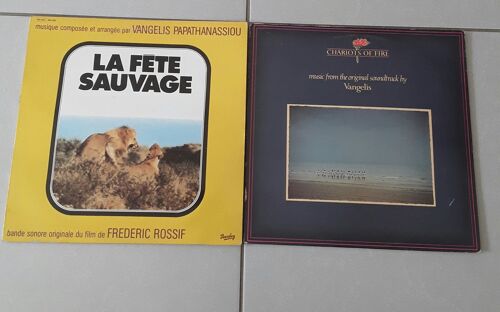Vangelis Papathanassiou Lot De 2 X 33t Lp : La Fête Sauvage , Les Chariots De Feu