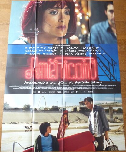 Américano De Mathieu Demy Avec Mathieu Demy, Salma Hayek - Affiche Originale De Film Format 120 X 160 Cm