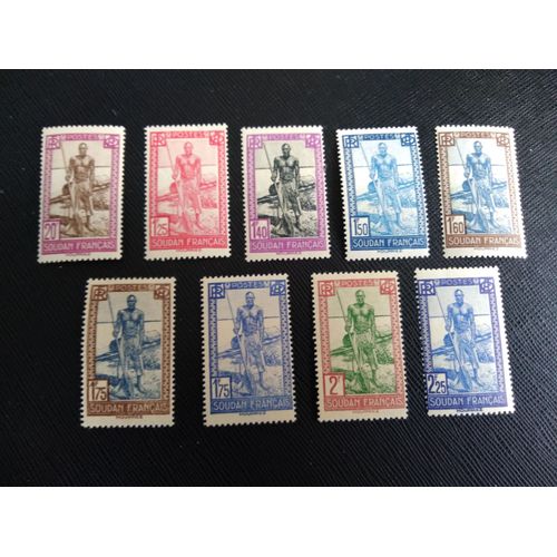 Timbre Soudan Francais Yt 80 A 84 Et 117 A 120 Batelier Soudanais 1931/38/39 ( 050506 )