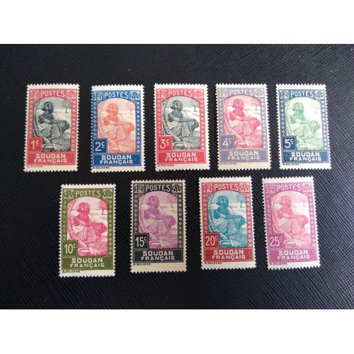 Timbre Soudan Francais Yt 60 A 67 Et 110 Série : Femme Soudanaise Au Marché 1931 /1940