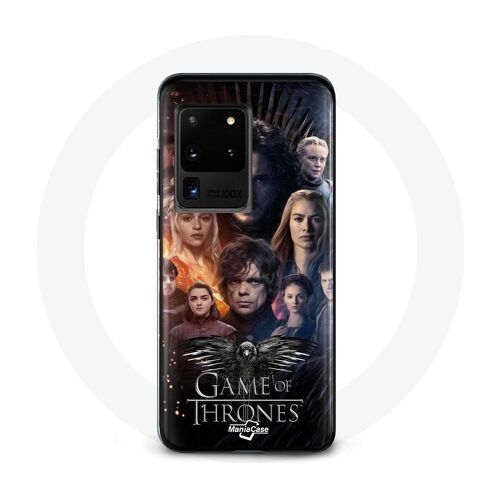 Coque pour Samsung Galaxy S20 Ultra Game of Thrones Saison 8 Le Trône de Fer L'affiche de L'équipage Logo Aigle Gris