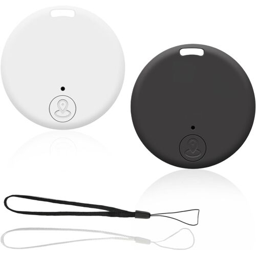 KAL-Localisateur De Clés 2 Pack, Localisateurs D'Objets Porte Clé Gps Tracker Bluetooth 5.2 Key Finder Smart Tag Compatible Ios Et Android, Localisateur D'Objets Pour Trouver Des Clés (Noir Et Blanc)