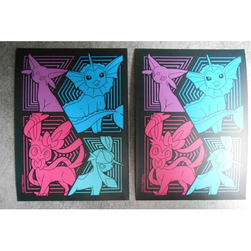 2 Protèges Cartes (Sleeve) Pokemon Eb7 Nymphali, Mentali, Givrali, Aquali- Original Et Non Ultra Pro