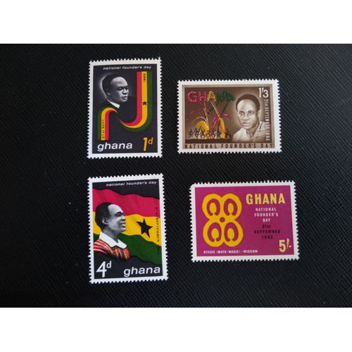 Timbre Ghana Yt 139 A 142 Séries: Journée Du Fondateur. 54e Anniversaire De Nkrumah 1963 ( 040506 )