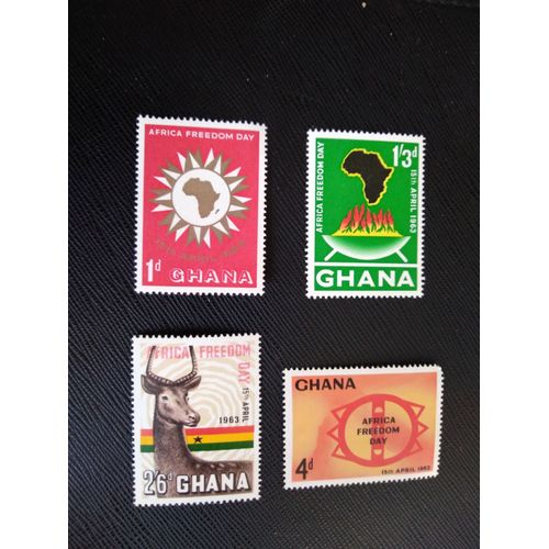 Timbre Ghana Yt 127 A 130 Séries: Journée De La Liberté En Afrique 1963 ( 040506 )