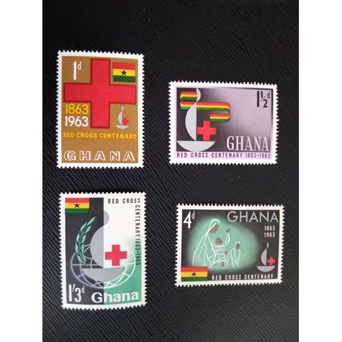 Timbre Ghana Yt 131 A 134 Séries: Centenaire De La Croix-Rouge 1963 ( 040506 )