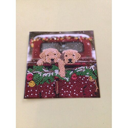 Carte De V?ux Painting Diamants Chiots