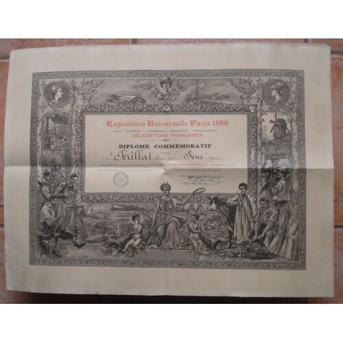 Diplôme Commémoratif Exposition Universelle Paris 1889 - Délégations Françaises