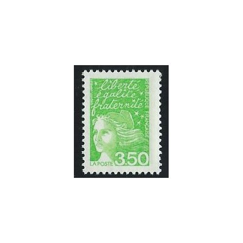 Marianne De Luquet 3fr50 Vert-Jaune Une Bande Phosphore À Droite N° 3092a 1997 (Cote 10 Euro)