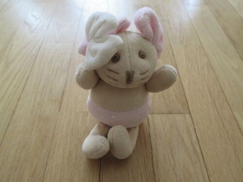Peluche Doudou Hochet Souris Rose À Pois C.E. 16 Cm