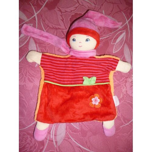 Doudou Marionnette Lutin Rouge/Rose Corolle