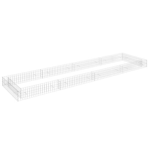 Vidaxl Lit Surélevé À Gabion Acier Galvanisé 400x100x20 Cm