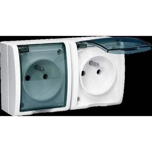 SIMON Double prise 2 Pôles + terre - Transparent - Aquarius