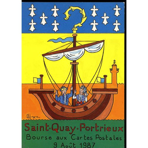 Carte Postale De Saint-Quay-Portrieux  (Côtes D'armor)   Carte Postale Commémorative Éditée Le 9 Août 1987 : Bourse Aux Cartes Postales De Saint-Quay-Portrieux