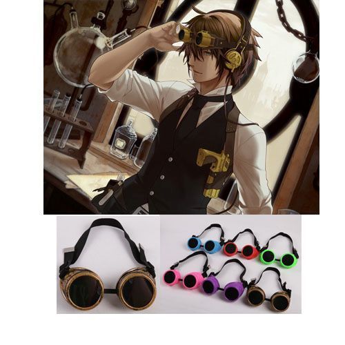 Lunettes Marron Protection Goggles Aviateur Motard Punk Steampunk Antique Gothique Rétro Accessoires Costume Vintage Anime Manga Black Sugar Boutique Lolita Mode Cosplay Déguisements Paris