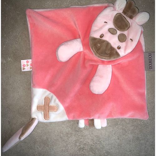 Doudou Girafe Rose Doukidou Porte Tétine Peluche Jouet Bébé Naissance 