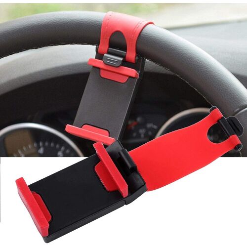Support Smartphone Universel Pour Volant De Voiture/Kit Mains Libres Compatible Avec Iphone 13/12/11/X/8 Samsung S20/S10 Tous Téléphone Jusqu'à Max 80mm / 3.15inch Wide