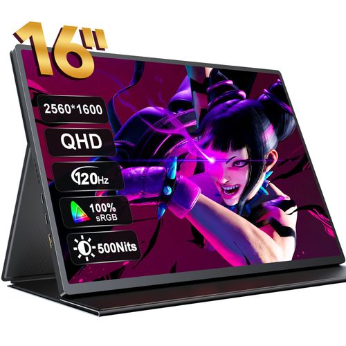 UPlays C2 - 16 Pouces 120Hz 2K Moniteurs portables 2560 * 1600 Freesync HDMI Type-C écran pour Xbox PS