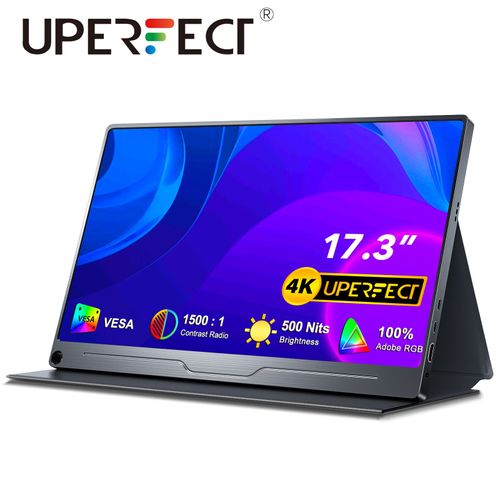 17.3" 4K Moniteur portable 3840 * 2160 1500 : 1 500Nits w / VESA HDMI Dual USB C et USB OTG pour ordinateur