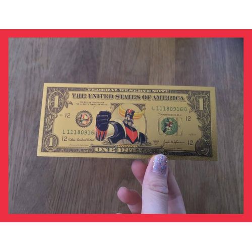 Billet Carte Collection 1$ Ticket Or Figurine Goldorak Goldrake Actarus Jeu Jouet Ufo Grendizer