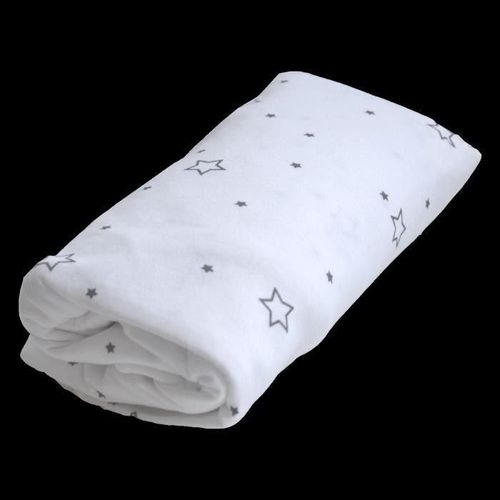 Doux Nid Drap-Housse Imperméable 2 En 1 Imprimé Etoiles Grises - 60x120 Cm