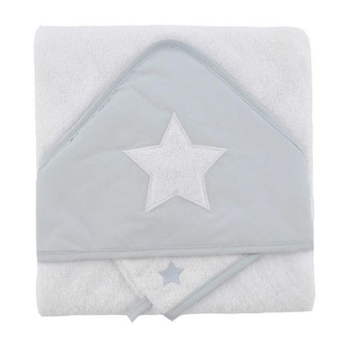 Doux Nid Coffret Sortie De Bain Brodée + Gant Imprime Etoile - 75x75 Cm - Perle