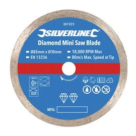 Disque diamant pour mini-scie - ø 85 mm - Alésage 10 mm