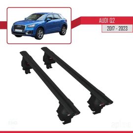 Compatible Avec Audi Q2 (Ga) 2017-2025 Ace-4 Barres De Toit Railing Porte-Bagages De Voiture Noir Alu 2 Barres
