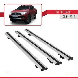 Barres De Toit - Fiat - Fullback 2016 - Basic Modèle - Aluminium - 3 Pièces - Gris