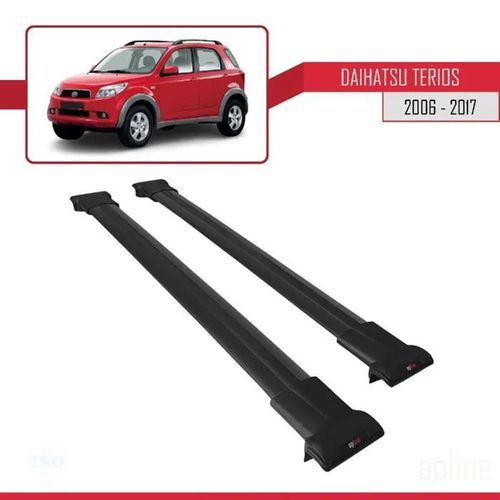 Barres De Toit - Fly - Modèle Noir - Aluminium - Charge Utile 300 Kg - Pour Daihatsu Terios 2006-2017