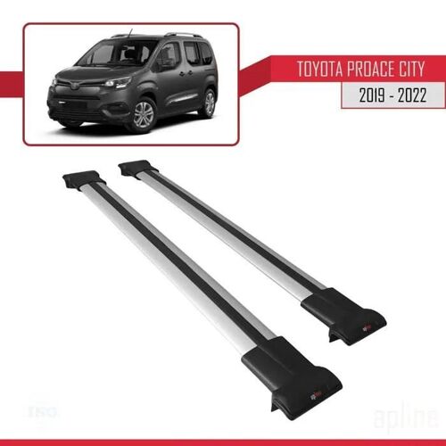 Barres De Toit - Fly - Modèle Gris - Aluminium - Charge Utile < 300 Kg - Pour Toyota Proace City 2019-2023