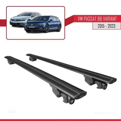 Compatible Avec Vw Passat B8 Variant 2015-2023 Hook Barres De Toit Railing Porte-Bagages De Voiture Avec Verrouillable Alu Noir