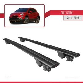 Compatible Avec Fiat 500 X 2014-2025 Hook Model Barres De Toit Railing Porte-Bagages De Voiture Noir Alu 2 Barres