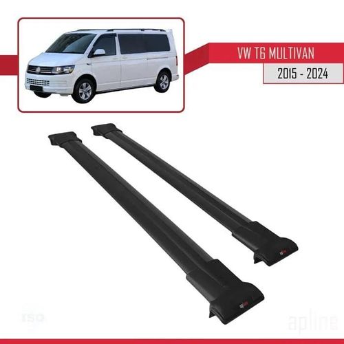 Barres De Toit - Fly - Volkswagen Multivan T6 - Aluminium - Noir - Charge Utile 300 Kg