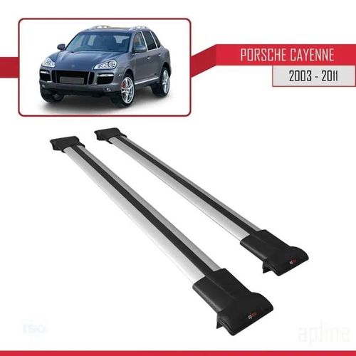 Barres De Toit - Fly - Porsche Cayenne 2003-2011 - Aluminium - Gris - Charge Utile 300 Kg