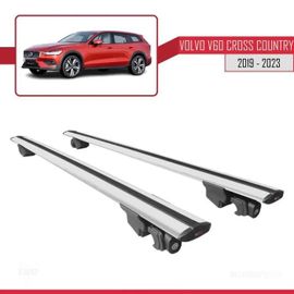 Compatible Avec Volvo V60 Ii Cross Country 2019-2025 Hook Model Barres De Toit Railing Porte-Bagages De Voiture Gris Alu 2 Barres