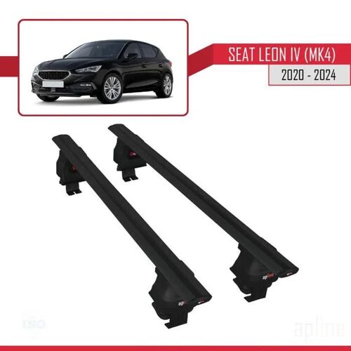 Barres De Toit - Ace-4 - Compatible Seat Leon Iv (Mk4) 2020-2023 - Aluminium - Noir - Charge < 300 Kg