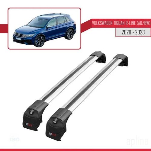 Barres De Toit - Ace-2 - Volkswagen Tiguan R-Line 2020-2023 - Aluminium Gris - Charge Utile 300 Kg