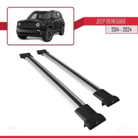 Compatible Avec Jeep Renegade (Bu) 2014-2025 Fly Model Barres De Toit Railing Porte-Bagages De Voiture Gris Alu 2 Barres