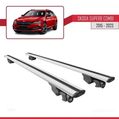 Barres De Toit - Skoda - Superb Wagon 2016-2023 - Aluminium - Gris - Verrouillable