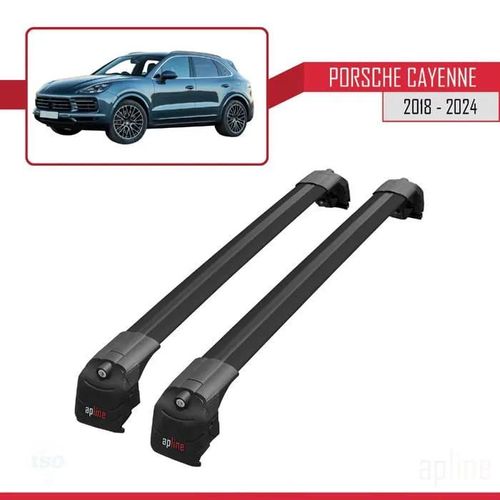 Compatible Avec Porsche Cayenne 3 (9ya) 2018-2025 Ace-2 Barres De Toit Railing Porte-Bagages De Voiture Noir Alu 2 Barres