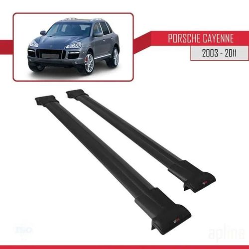 Barres De Toit - Fly - Porsche Cayenne 2003-2011 - Aluminium - Noir - Charge Utile 300 Kg