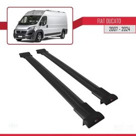Barres De Toit - Fly - Modèle Noir - Fiat Ducato 2007-2023 - Aluminium - Charge Utile 300 Kg