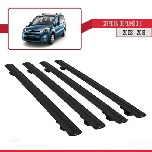 Compatible Avec Citroen Berlingo 2008-2018 Barres De Toit Basic Modèle Railing Porte-Bagages De Voiture 4 Barras Noir