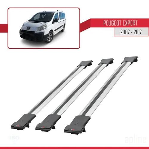 Barres De Toit - Peugeot - Fly - 3 Pièces - Aluminium - Gris - Charge Utile 300 Kg